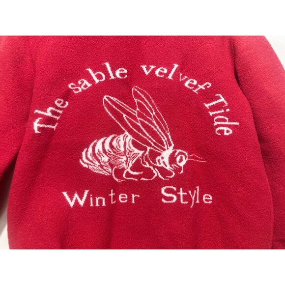 Rare 60s 70s Sweater Hoodie Japanese Style Red Size M/L Handmade Snap Button - Picture 15 of 16